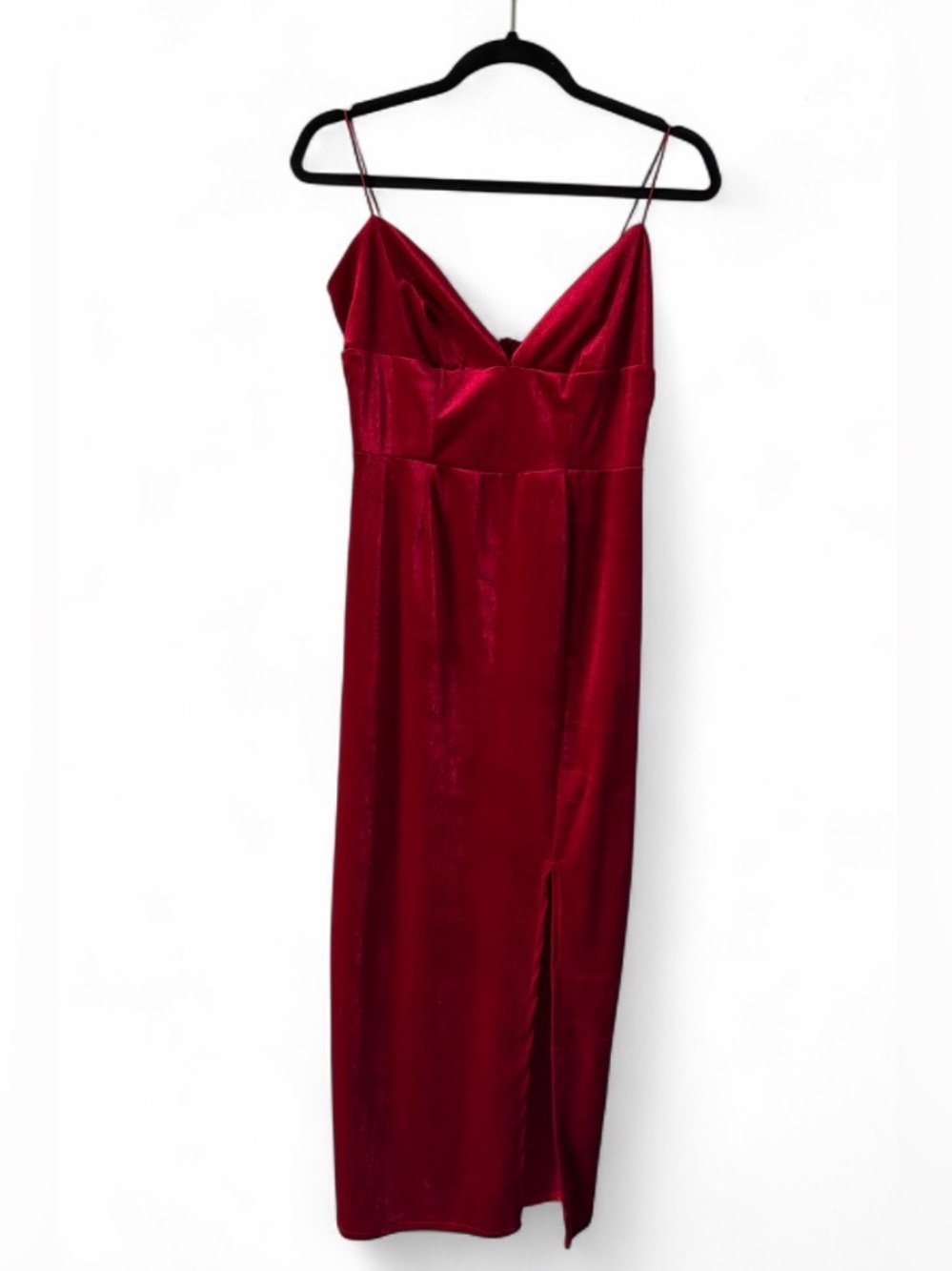 Red Velvet Bodycon Midi Dress Homecoming HOCO Cocktail Wedding Guest etik@ READ